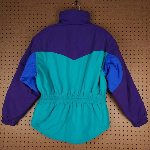 FERA SKIWEAR Ladies Retro 80s 90s Snow puffer Jacket Multicolor Size 10 - Picture 12 of 12